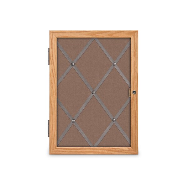 Sliding Door 8" Wood Framed Display Case, UVDC1650-OAK-SURF